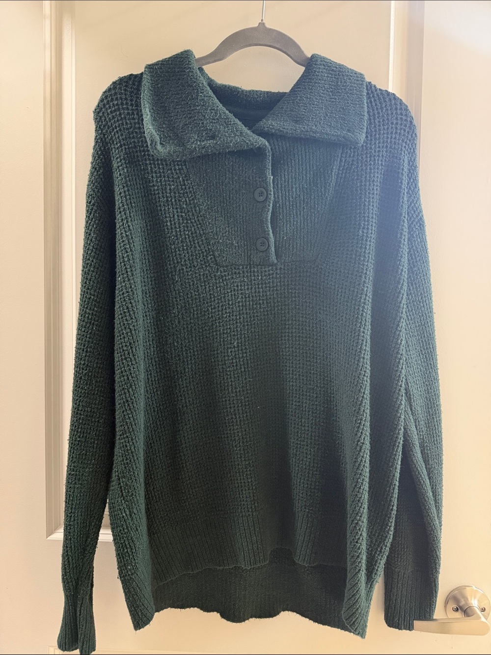 Aerie Oversized Waffle Knit Polo Sweater